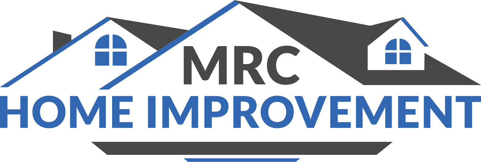 A green and blue logo for mrc improv.